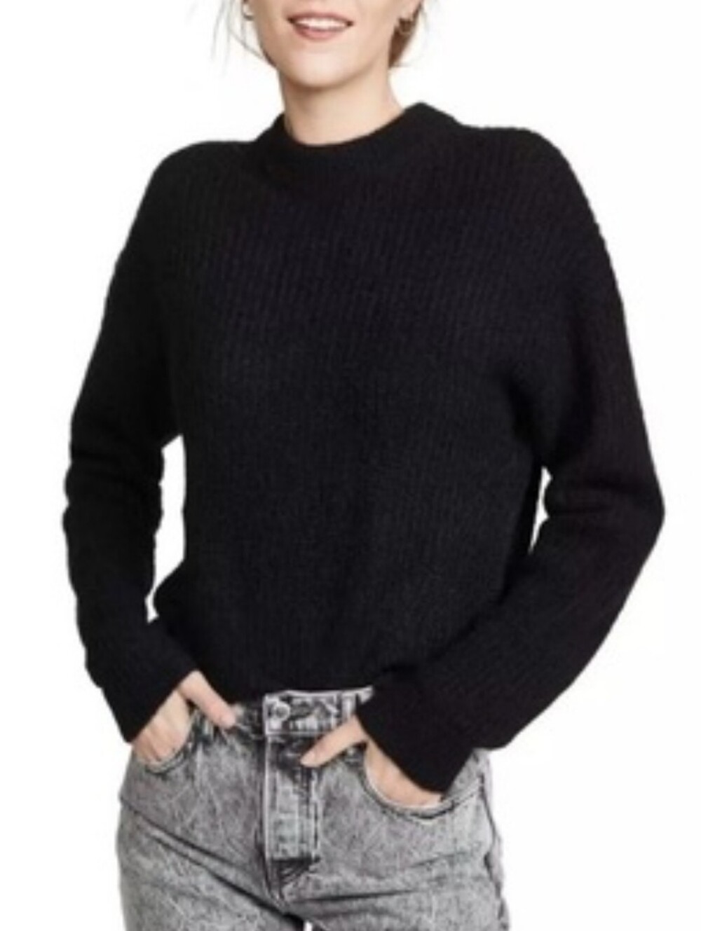 Reformation Finn Alpaca Blend Sweater Black SzXS